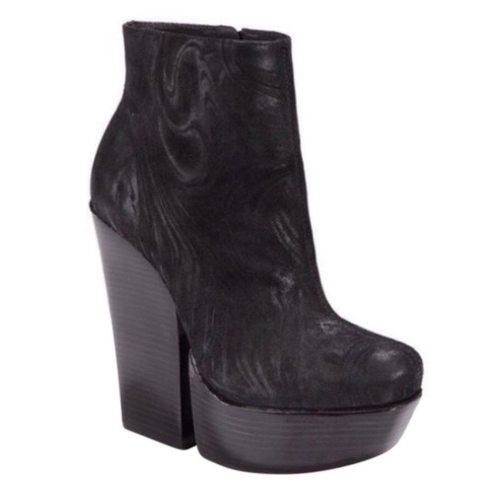 Alice and Olivia swirl suede platform booties